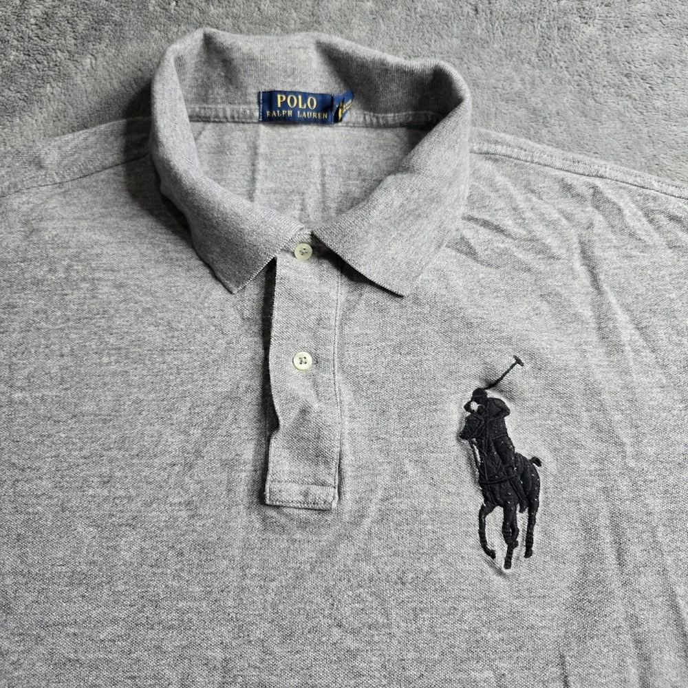 Polo Ralph Lauren Big Pony Polo Shirt Mens 3XB 3XL XXXL Grey Preppy Rugby #3 Big